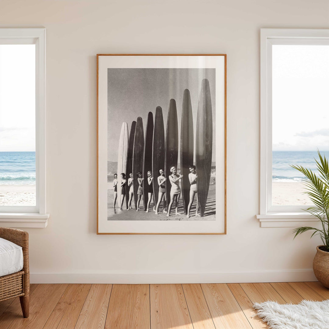 Women Surfs Up Vintage Coastal Wall Print - Style My Wall