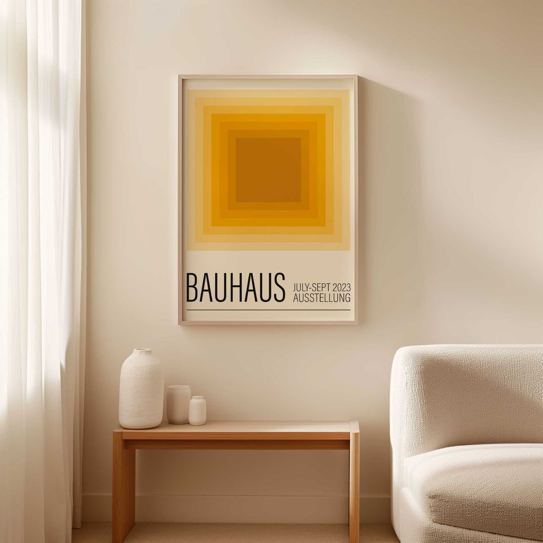 White bauhaus yellow haze home decor