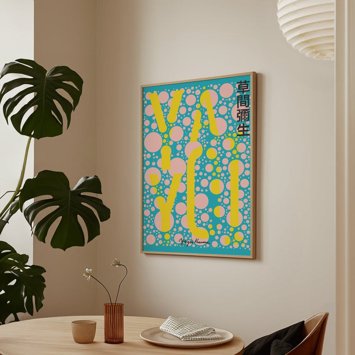 Yellow & Blue Poster By Yayoi Kusama - Style My Wall