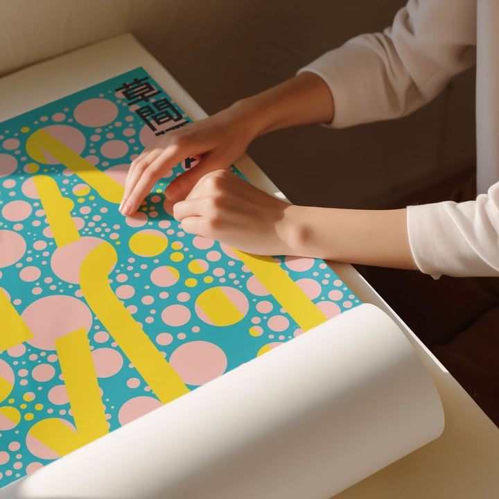 Yellow & Blue Poster By Yayoi Kusama - Style My Wall