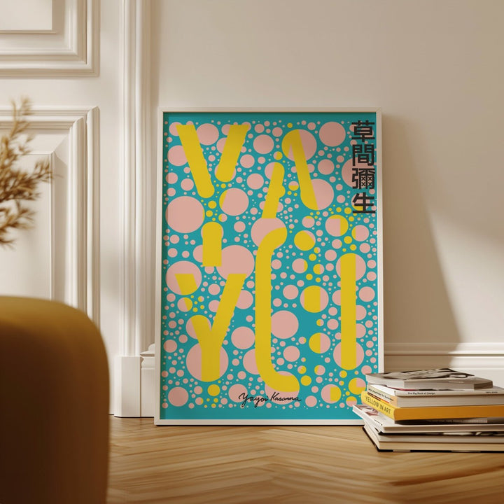 Yellow & Blue Poster By Yayoi Kusama - Style My Wall