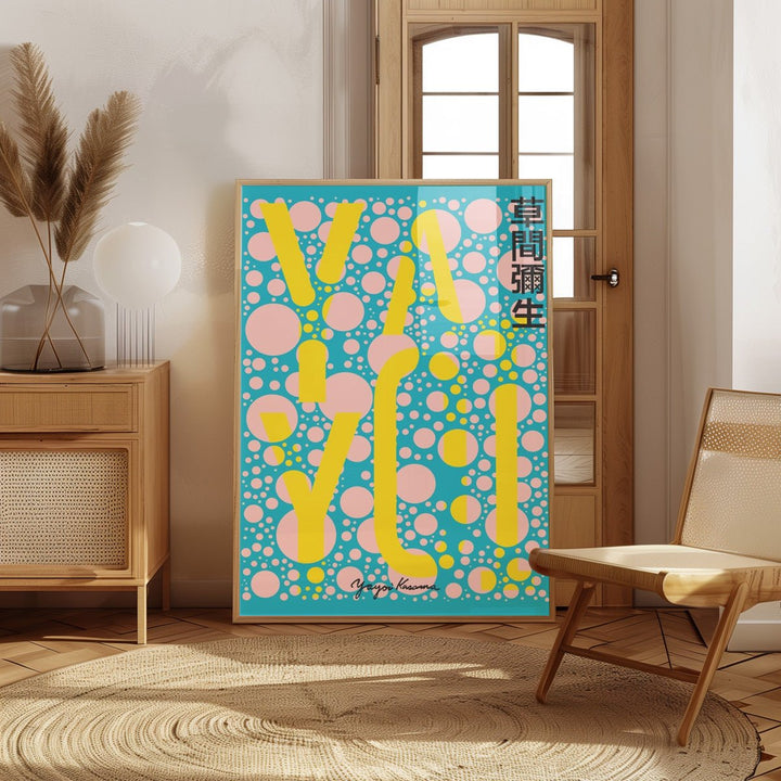 Yellow & Blue Poster By Yayoi Kusama - Style My Wall