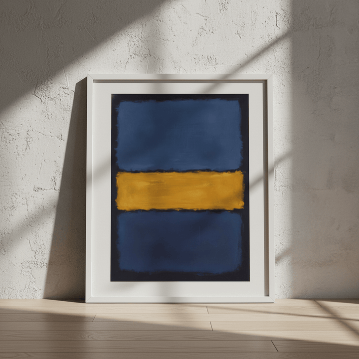 Yellow on Dark and Light Blue Mark Rothko Inspired Abstract Art wall - art - picture - poster