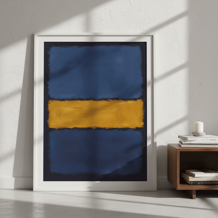 Yellow on Dark and Light Blue Mark Rothko Inspired Abstract Art wall - art - picture - poster