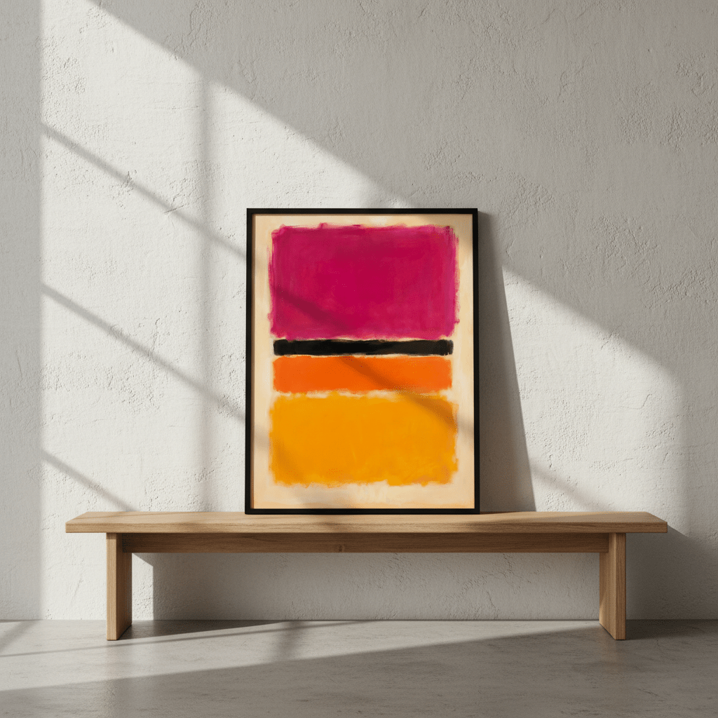 Yellow, Pink and Lavender on Rose Wall Art Inspired by Mark Rothko wall - art - picture - poster