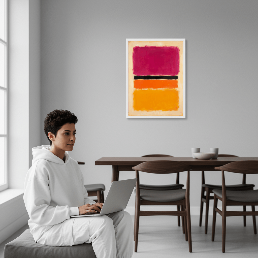 Yellow, Pink and Lavender on Rose Wall Art Inspired by Mark Rothko wall - art - picture - poster