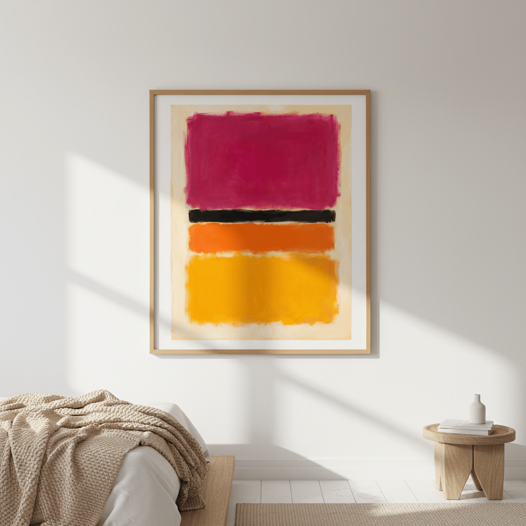 Yellow, Pink and Lavender on Rose Wall Art Inspired by Mark Rothko wall - art - picture - poster