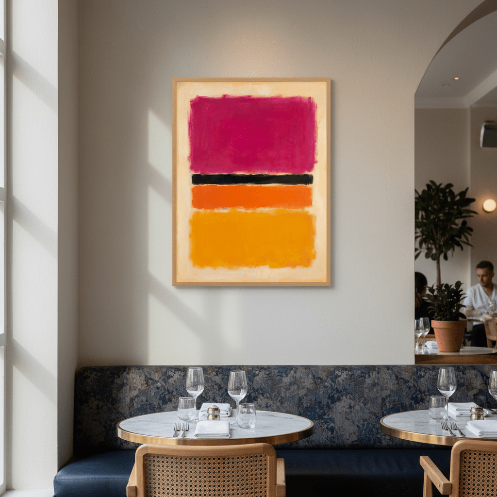 Yellow, Pink and Lavender on Rose Wall Art Inspired by Mark Rothko wall - art - picture - poster