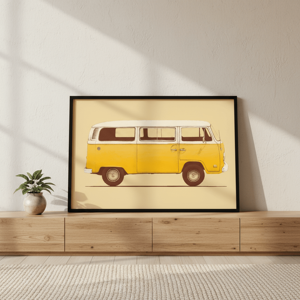 Yellow Van by Florent Bodart wall - art - picture - poster