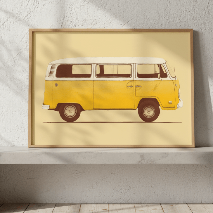 Yellow Van by Florent Bodart wall - art - picture - poster