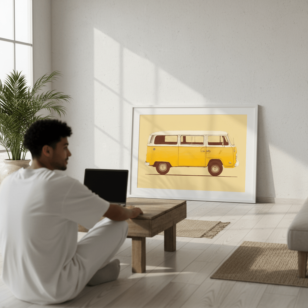 Yellow Van by Florent Bodart wall - art - picture - poster
