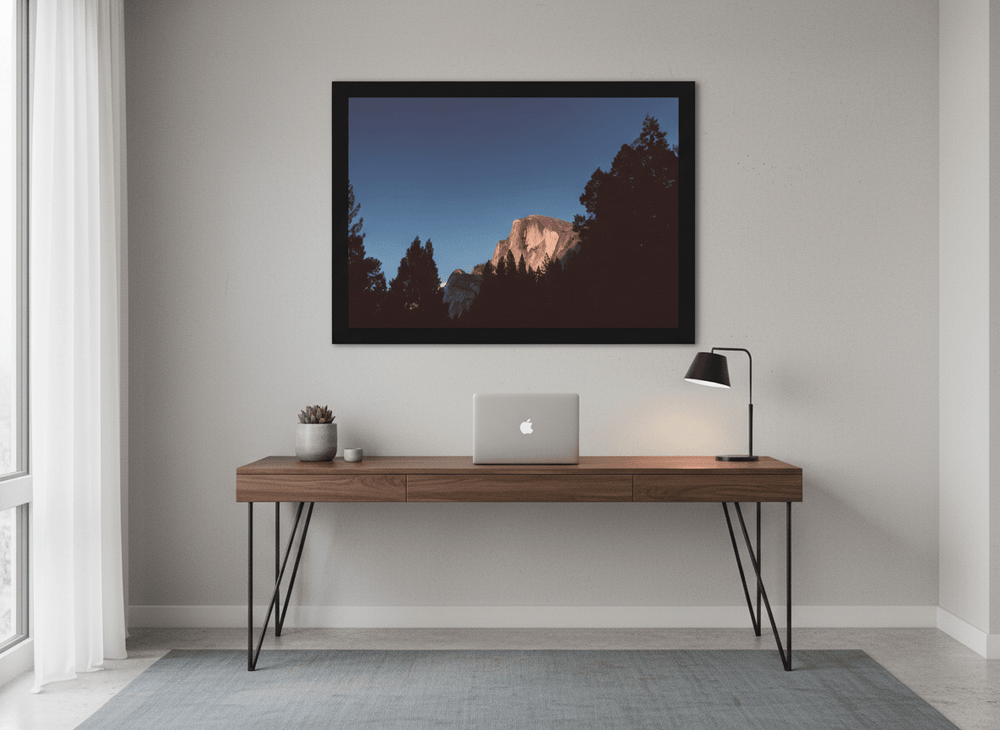 Contemporary wall art featured in a bright modern office workspace