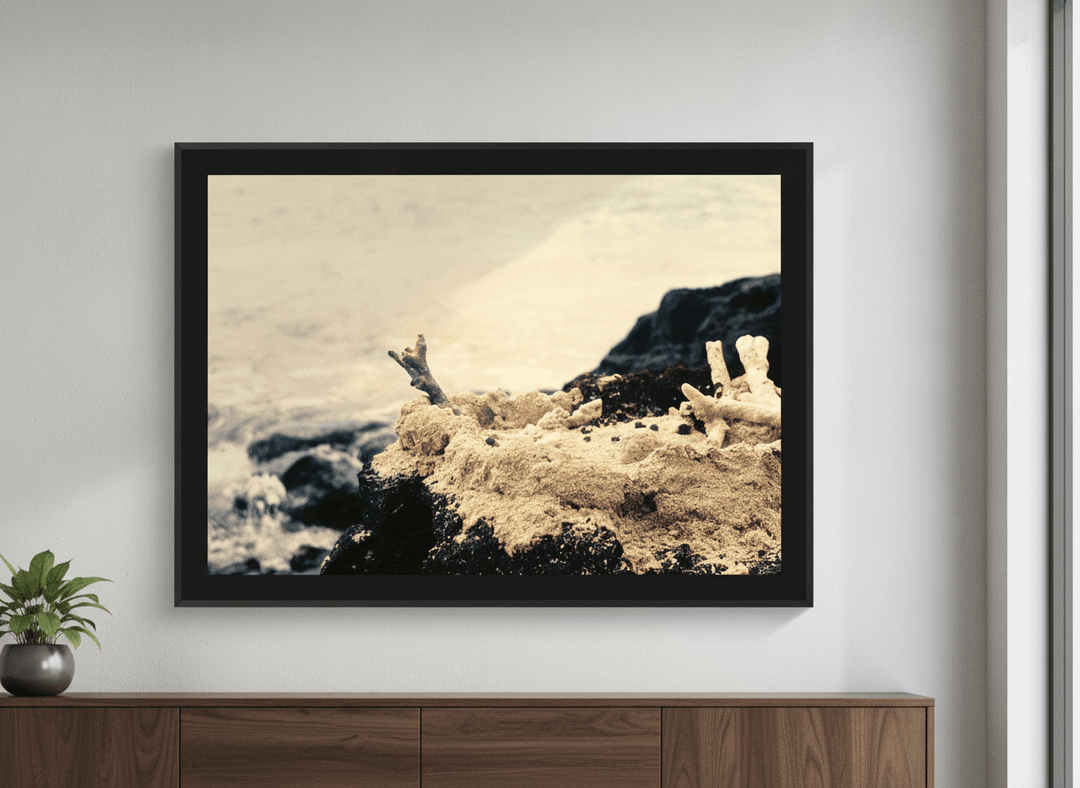 Contemporary wall art featured in a bright modern office workspace